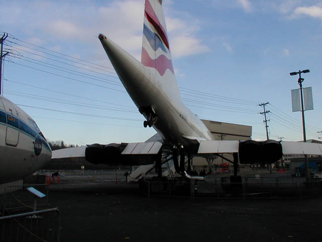 Concorde tail - note wheel in tail to prevent scraping on take-off