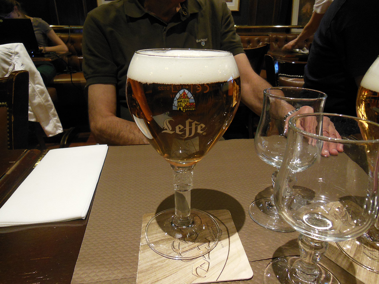 Leffe beer in restaurant in Paris Sept16