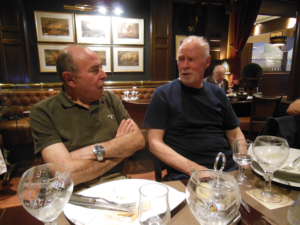 Joe and Bill at restaurant in Paris Sept16