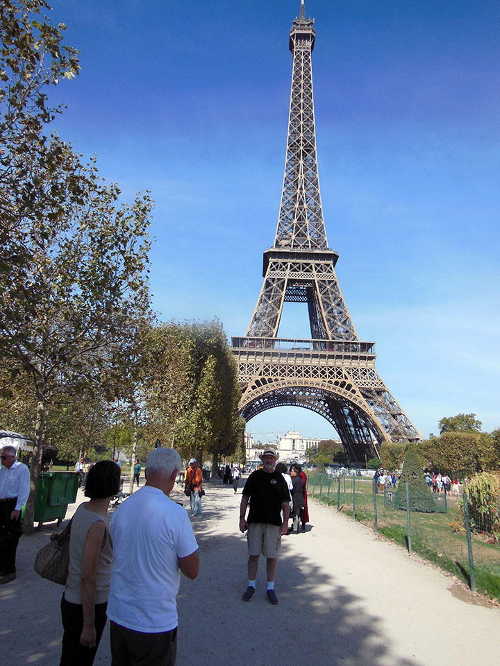 Jim in front of Eiffel Tower Sept17